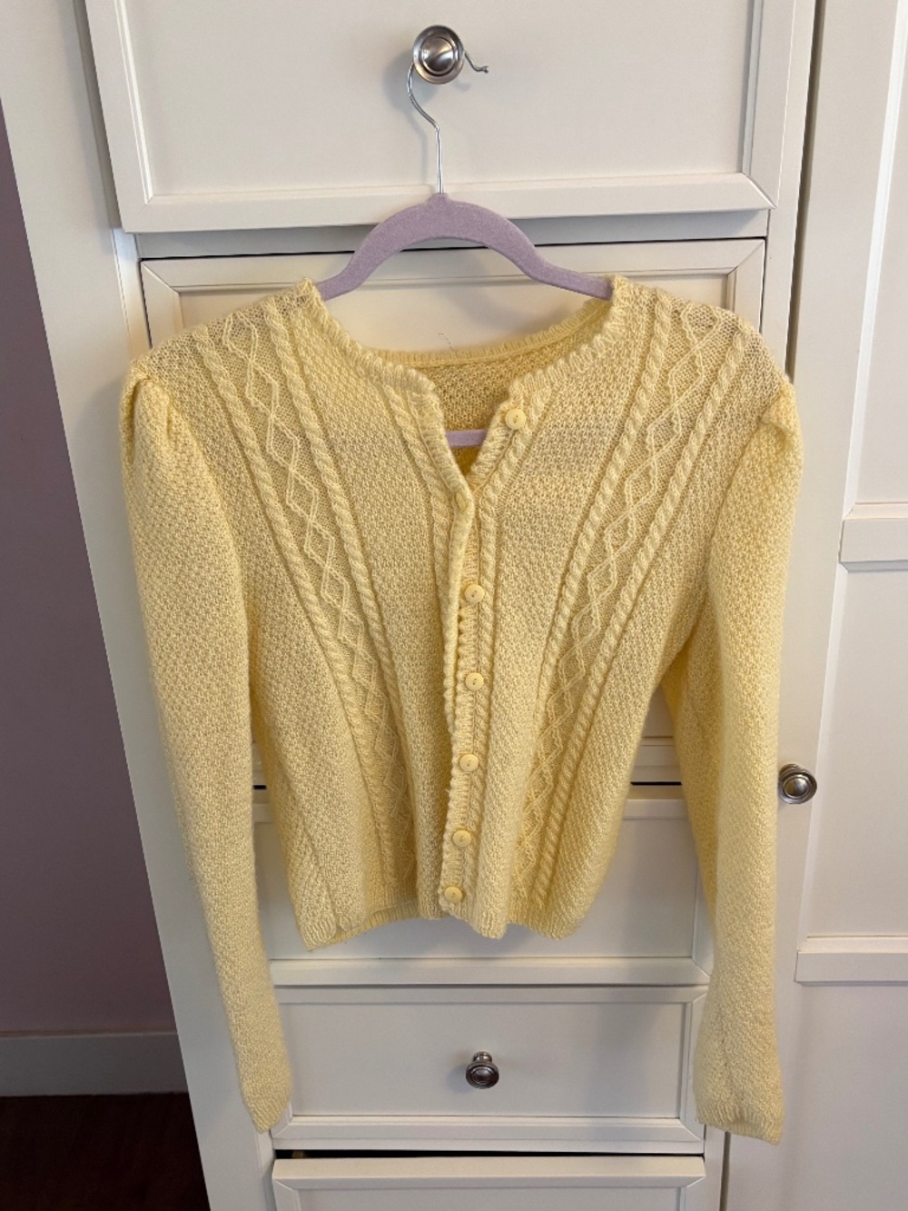 Vintage butter yellow cardigan, XS